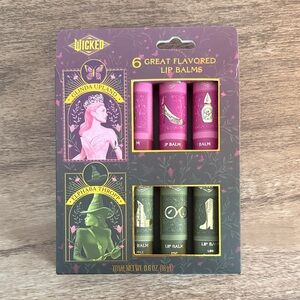 Wicked Themed Pink and Green Lip Balm Set NWT